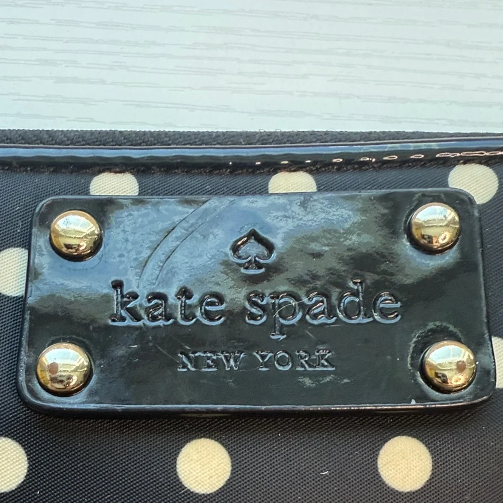 Kate Spade Black and Cream Polka Dot Wallet